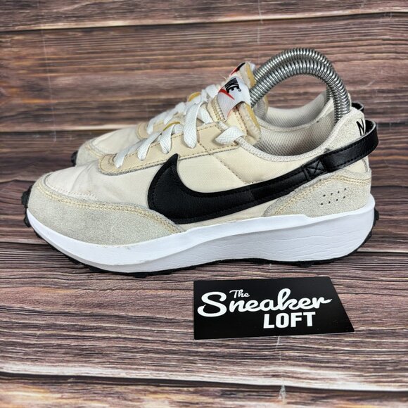 Nike Women's‎ Waffle Debut Sanddrift Black White Suede Athletic Shoes 6.5 - Picture 3 of 8